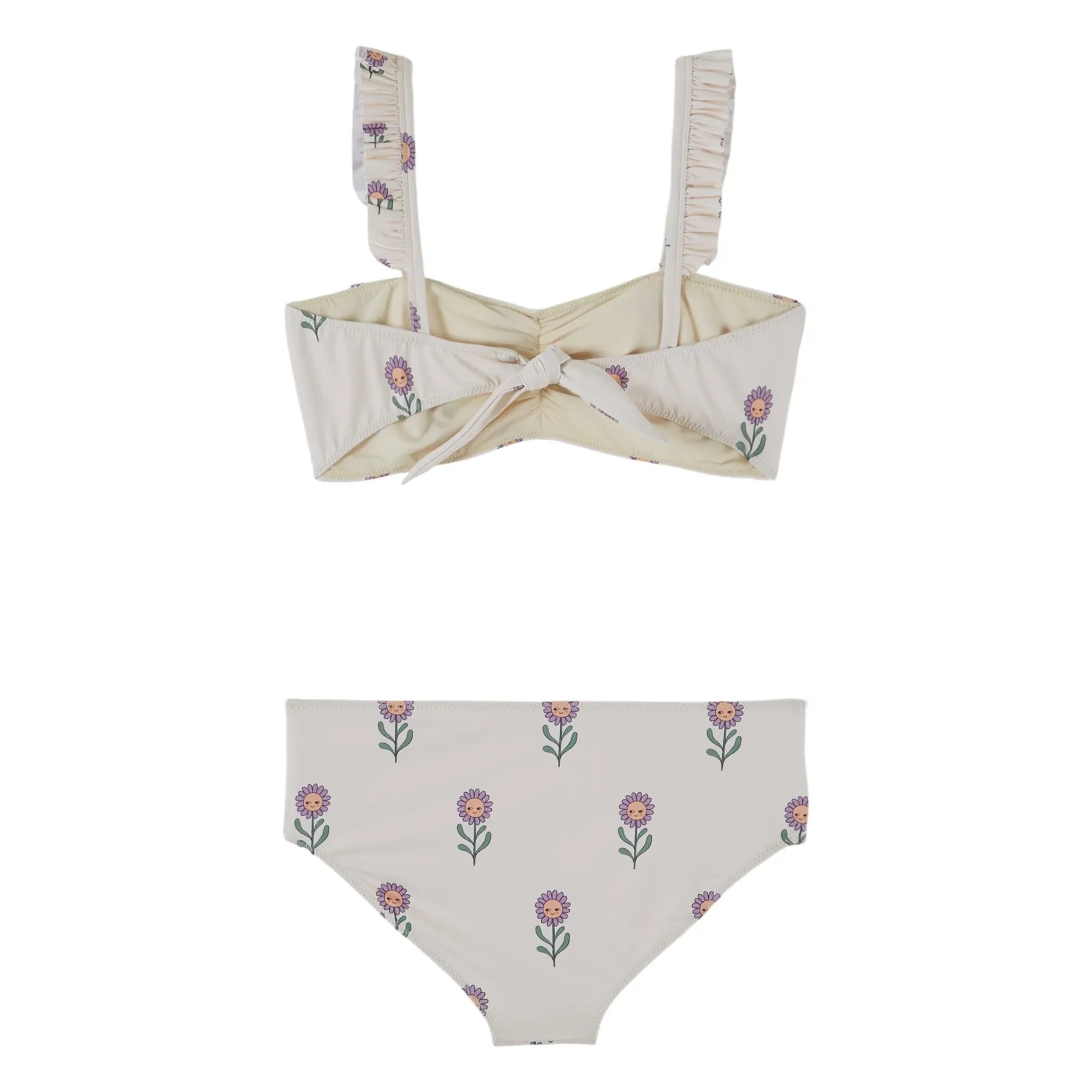 Emile et Ida - Bandeau Flower Pattern Swimsuit | Cream