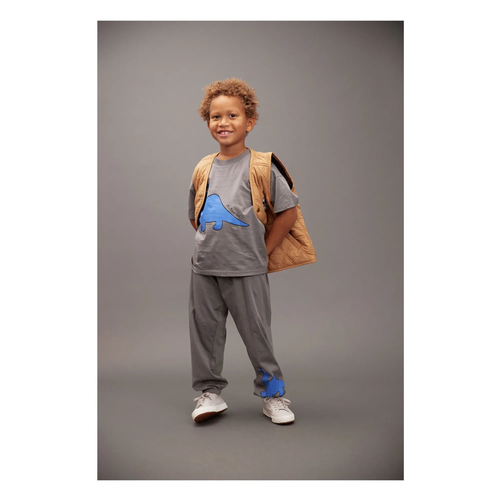Mini Rodini - Dino Organic Cotton Jogger | Gray