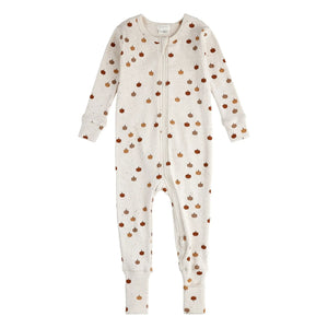 Petit Lem - Organic Cotton Pumpkin Ribbed Convertible Pajama | Gray