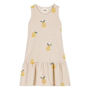 Studio Bohème - Playa Kleid Zitrone Bio-Baumwolle Frottee | Ecru