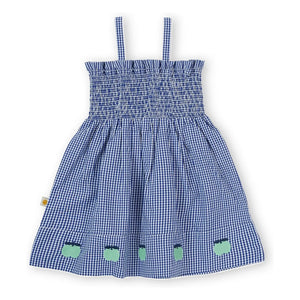 Goldie + Ace - Gingham Gerafftes Kleid | Blau