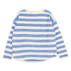 Búho - Çizgili Organik Pamuk Sweatshirt | Açık Mavi