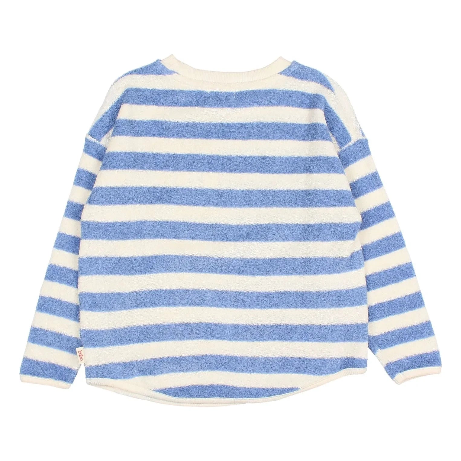 Búho - Çizgili Organik Pamuk Sweatshirt | Açık Mavi