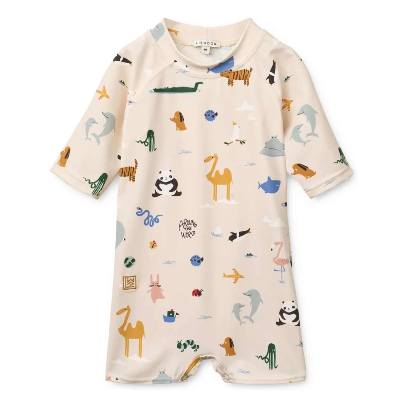 Liewood - Thor Animal UV-Schutz Badeanzug aus recycelten Fasern | Beige