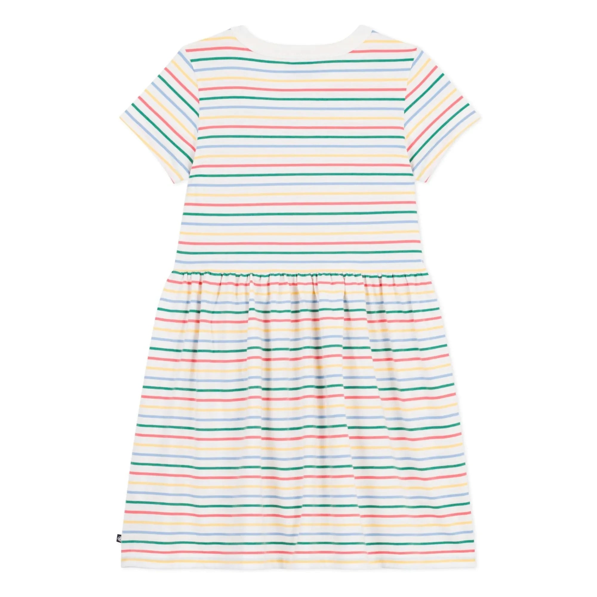 Petit Bateau – Gestreiftes Kleid | Weiß