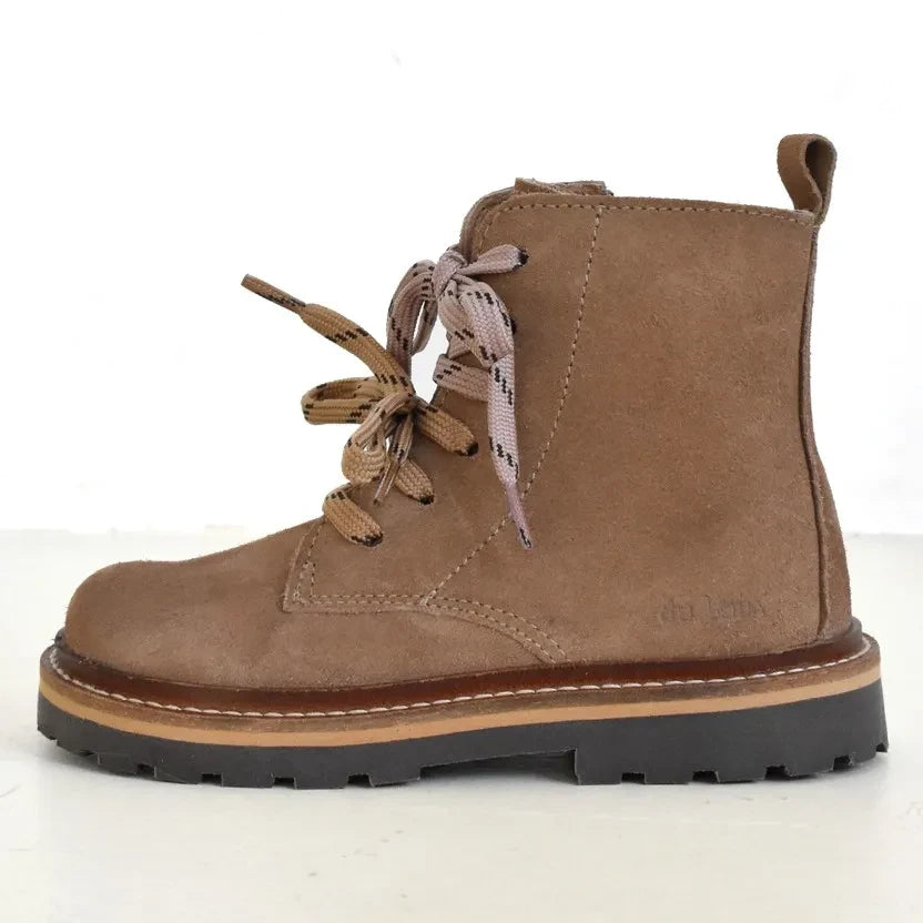 du Loua - Bağcıklı Charly Süet Botlar | Bej