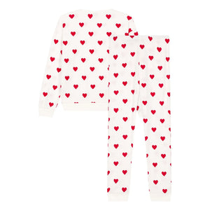 Petit Bateau - Herz-Pyjama-Set - Damenkollektion | Weiß