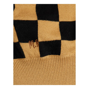 Mini Rodini - Damier Organic Cotton Balaclava | Brown