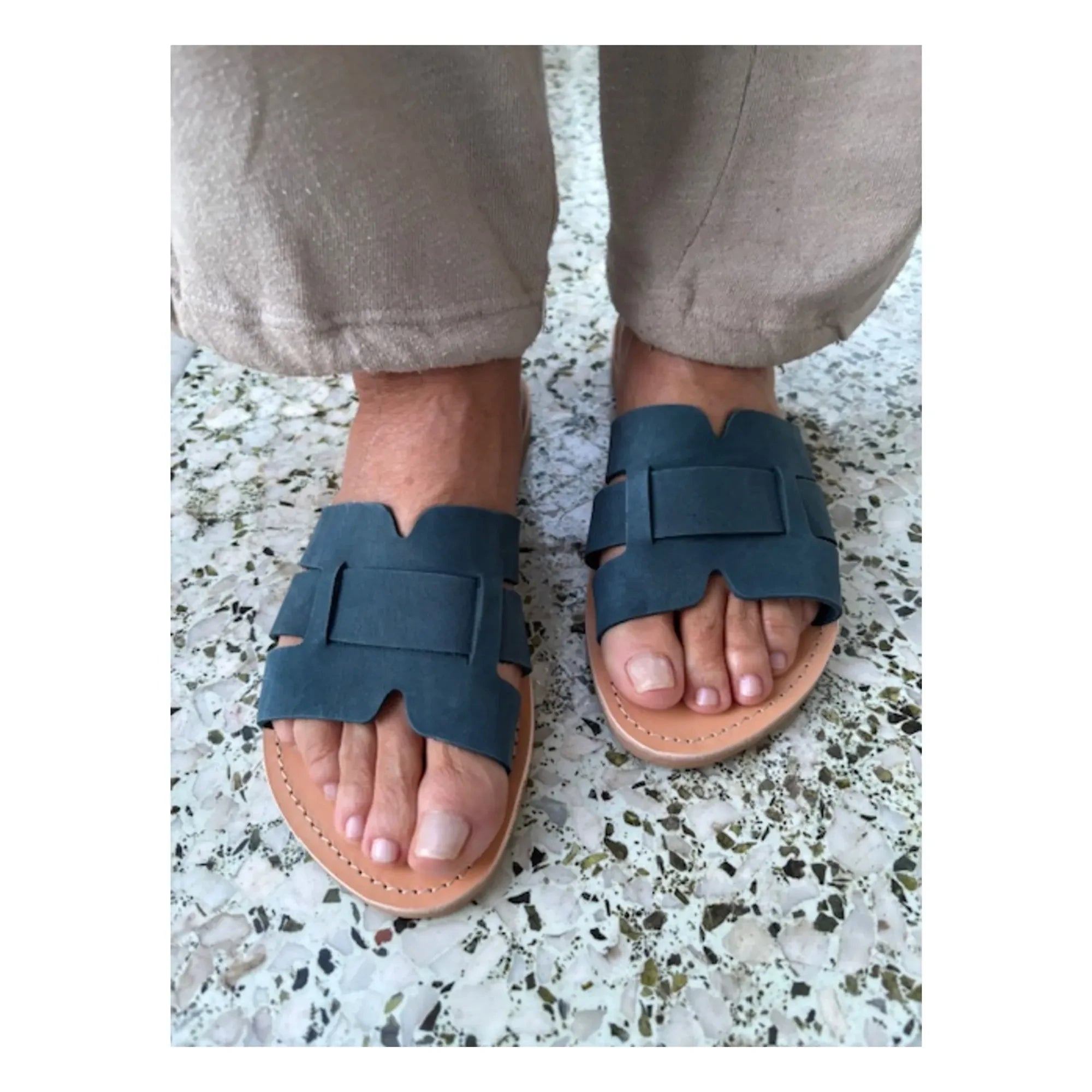 Théluto - Oriane Nubuck Mule | Blue