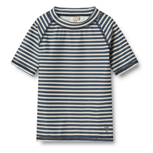 Wheat - Jackie Striped UV Resistant Swim T-Shirt Recycled Fibers | Dark Blue
