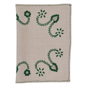 House of Capricorn - Besticktes Tischset und Servietten-Set Viana | Grün