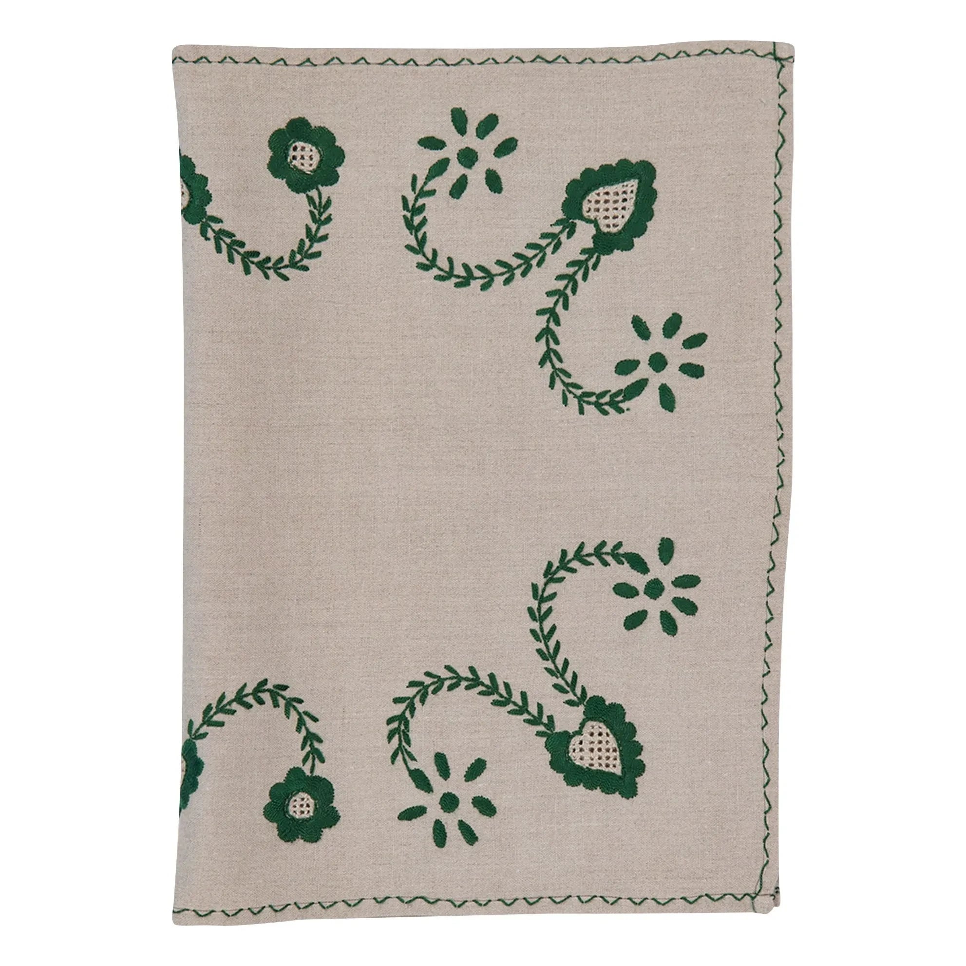 House of Capricorn - Besticktes Tischset und Servietten-Set Viana | Grün
