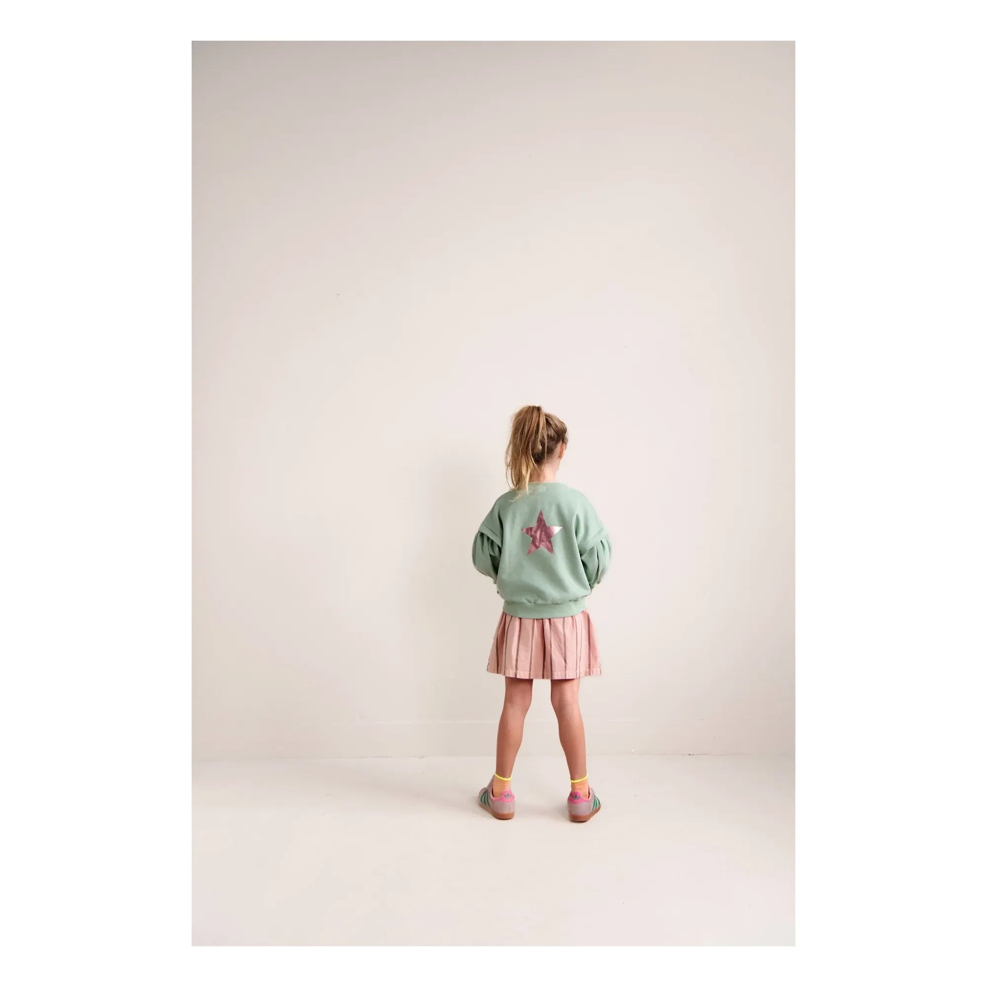Jenest - Balon Etoile organik pamuk sweatshirt | Badem yeşili
