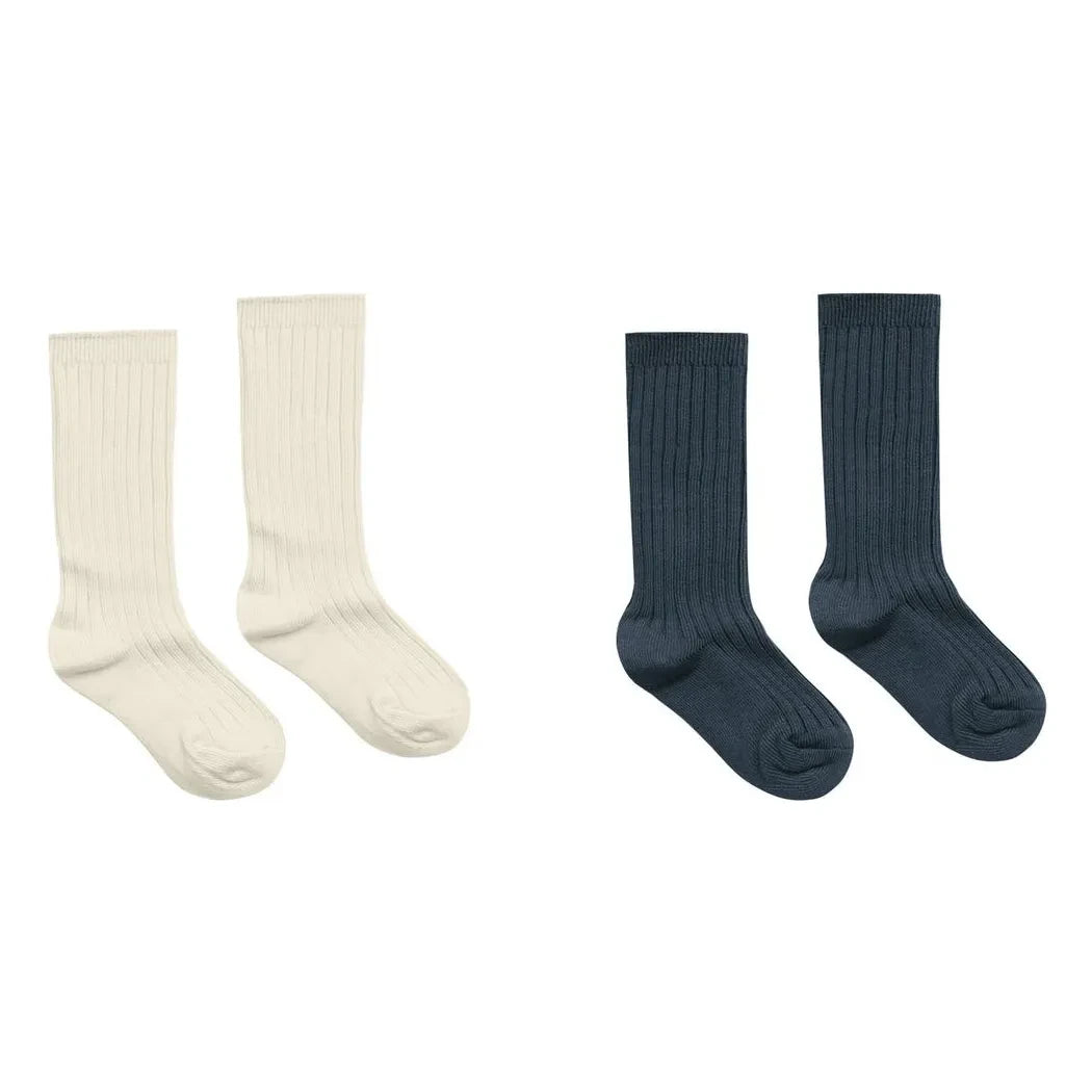 Rylee + Cru - 2er-Set gerippte Socken | Marineblau