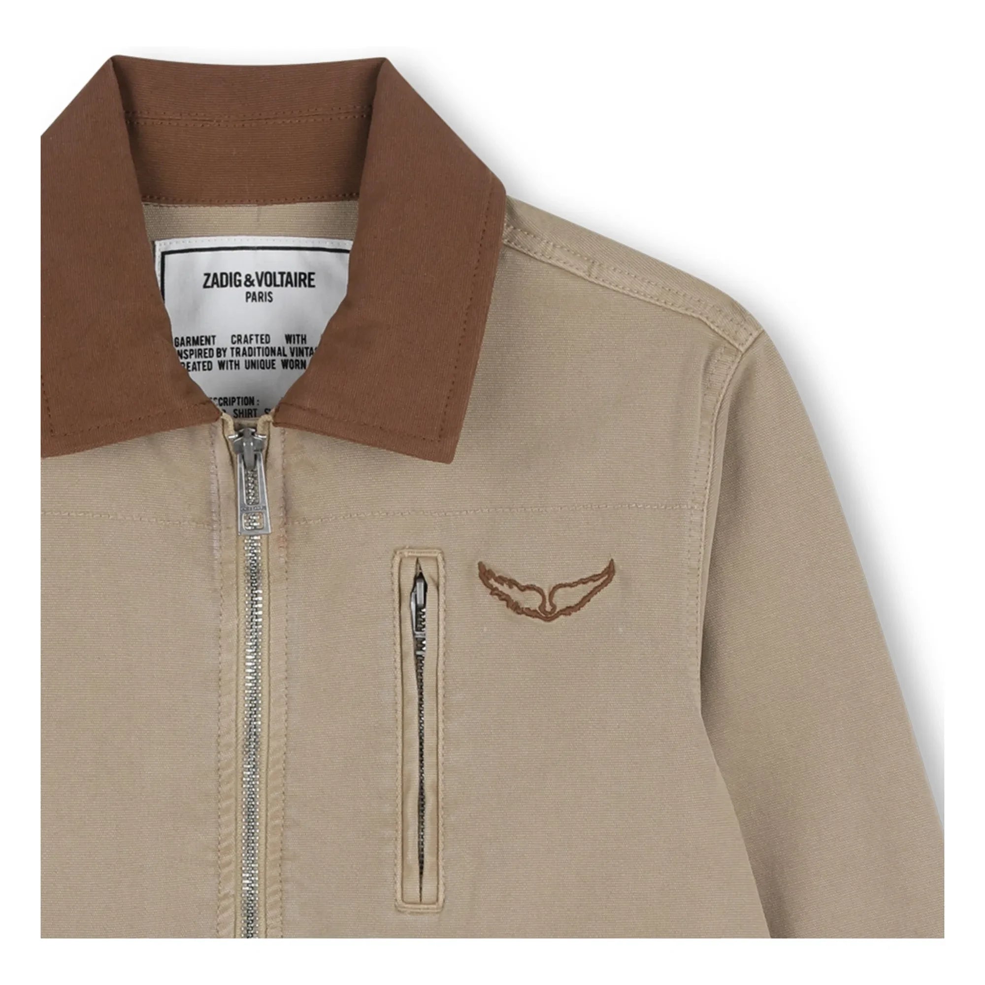 Zadig & Voltaire – Arbeitsjacke mit Kontrastkragen | Beige