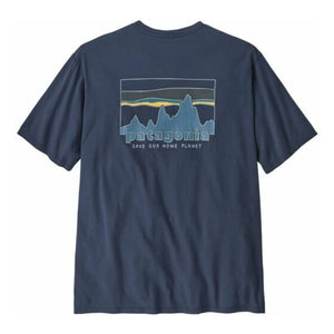 Patagonia - 73 Skyline Organic Cotton T-Shirt | Navy Blue