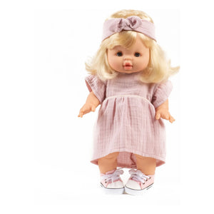 Minikane - Puppenkleidung - Gänseblümchen-Kleid und Mullwindel-Haarband | Rosa