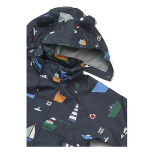 Liewood - Manu Bateaux Recycled Fiber Rain Set | Navy Blue