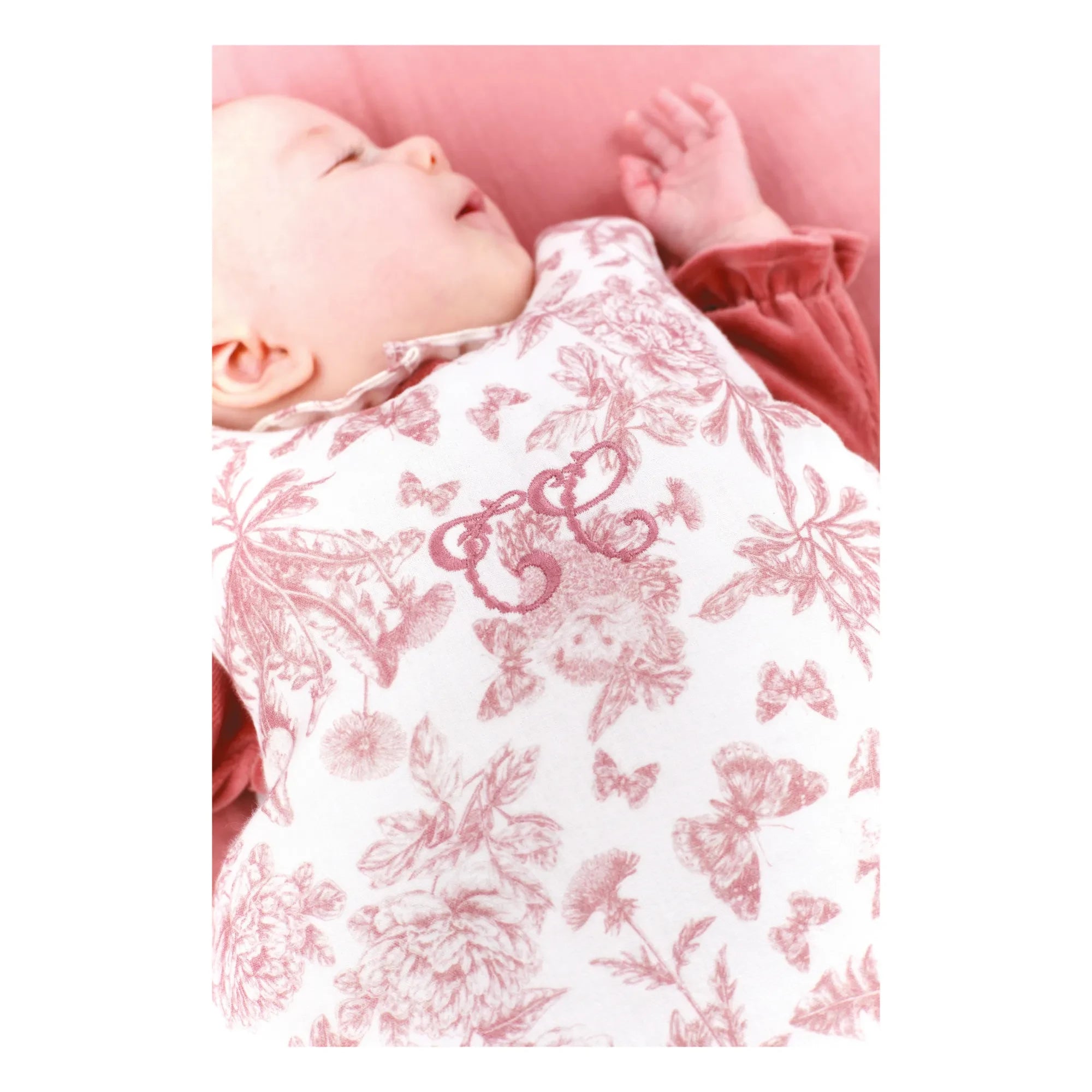 Tartine et Chocolat - Toile de Jouy Baby Sleep Suit | Peach