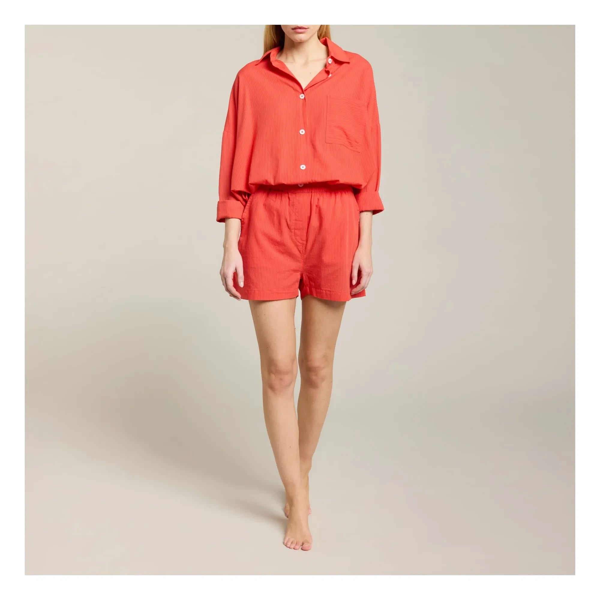 Maison Saint Julien - Ramatuelle Gömlek Cotton Voile | Coral