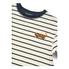 Liewood - Tyler Striped Tiger Organic Cotton T-Shirt | Dark Blue