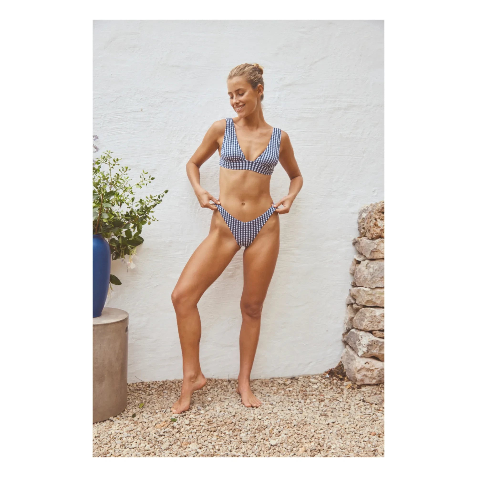 Anja Paris - L'Ensorcelant Vichy bikini üstü | Lacivert