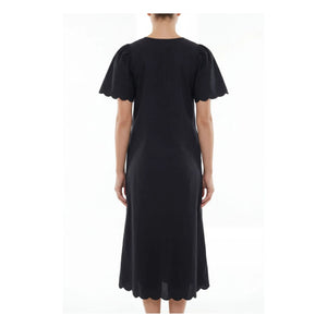BELLEPIECE - Samos Baumwoll-Popeline-Kleid | Schwarz