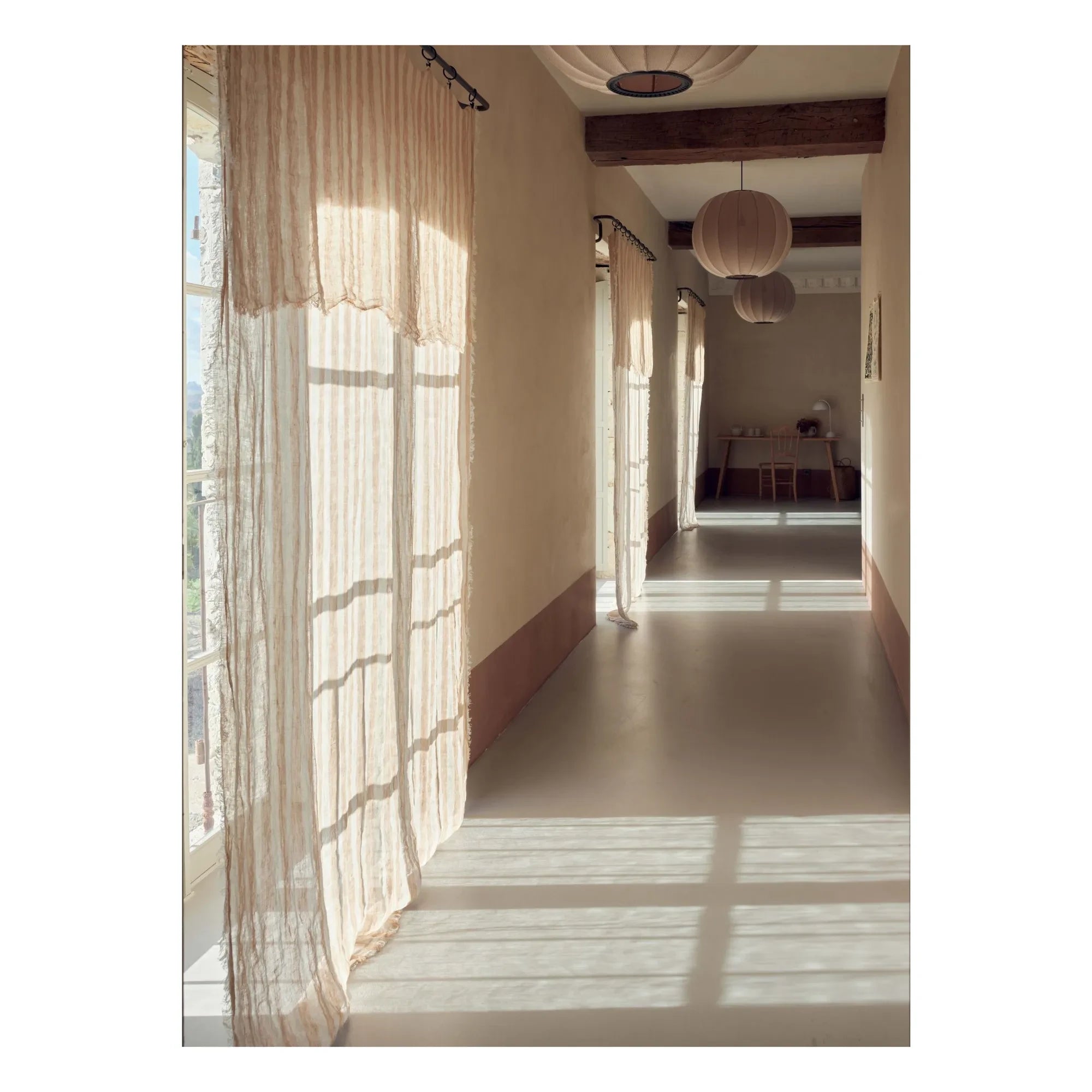 Maison de Vacances - Vice Versa saçaklı perde, bayadère keten tül | Havana