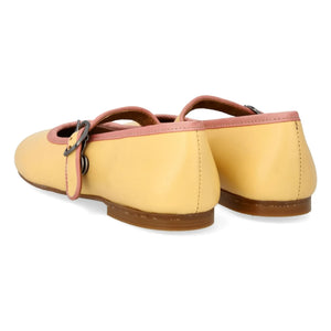 Angulus - Mary Jane Ballerinas mit Kontrastlinie | Hellgelb