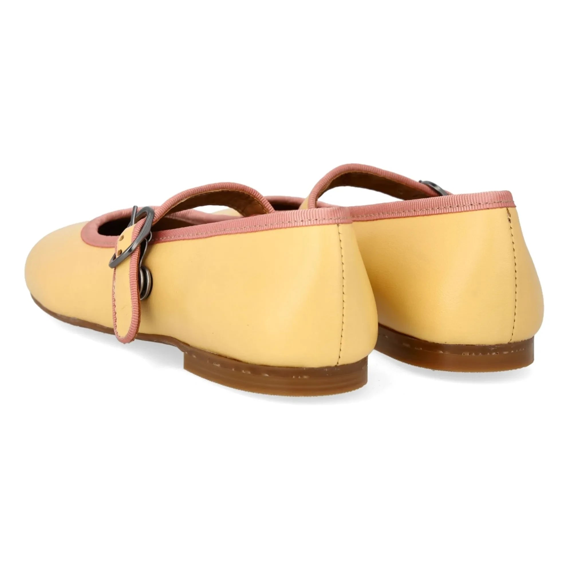 Angulus - Mary Jane Ballerinas mit Kontrastlinie | Hellgelb
