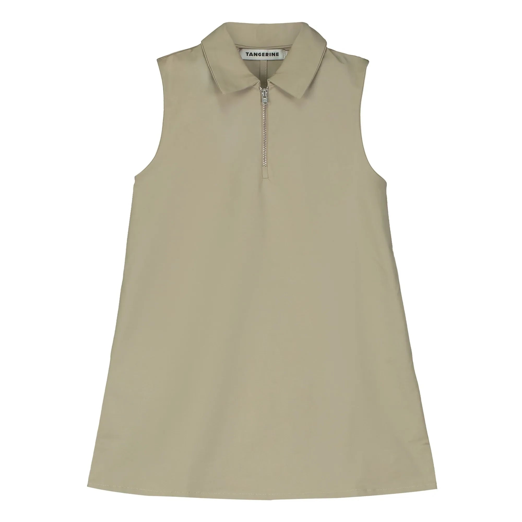 Tangerine - Kolsuz Polo Elbise | Bej