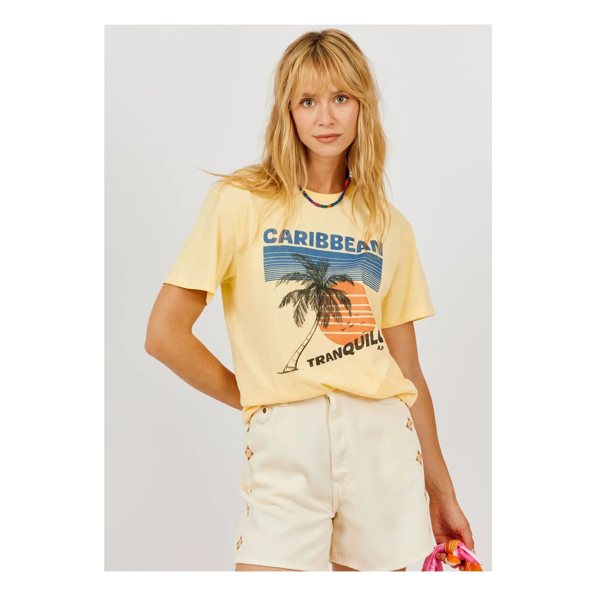 a.p - Karibisches T-Shirt aus Bio-Baumwolle | Gelb