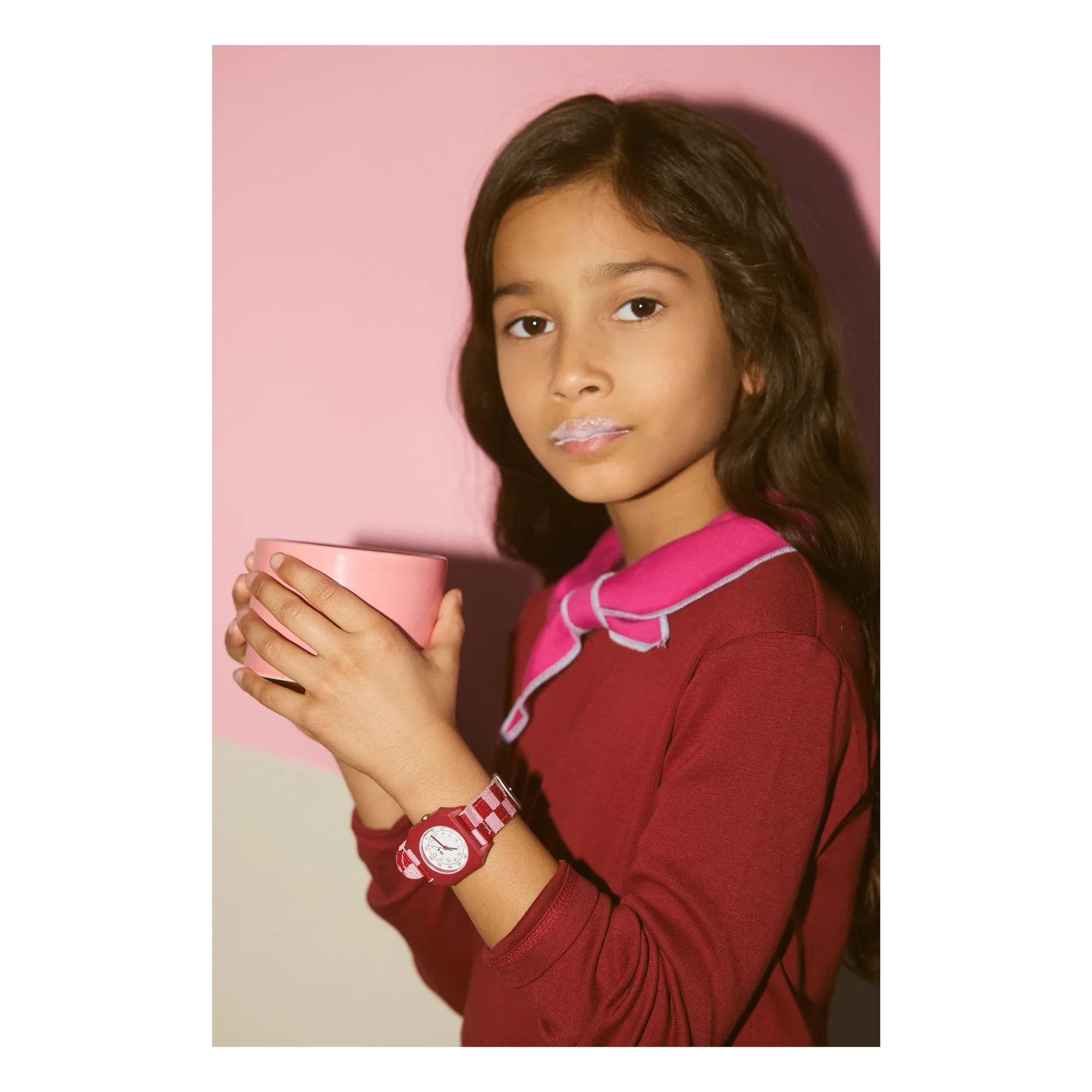 Mini Kyomo - Damier Raspberry Dondurma Saat | Pembe
