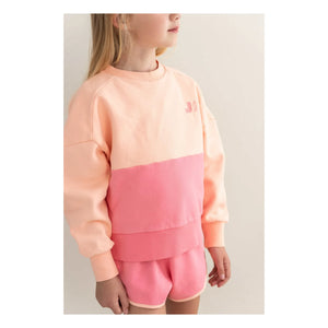 Jenest – Sweatshirt aus Bio-Baumwolle mit Farbblock | Pink