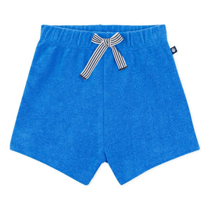 Petit Bateau – Unifarbene Frottee-Shorts | Königsblau