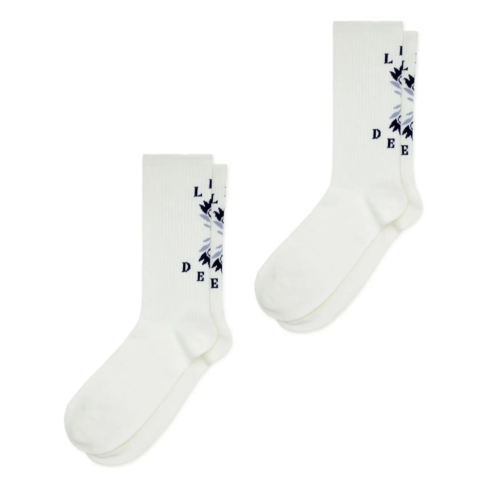 Les Deux - Socken mit Blumen-Logo, 2er-Pack | Weiß