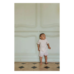Risu Risu - Lisboa Kurzer Pyjama Kirsche Bio-Baumwolle Gaze-Stoff | Ecru