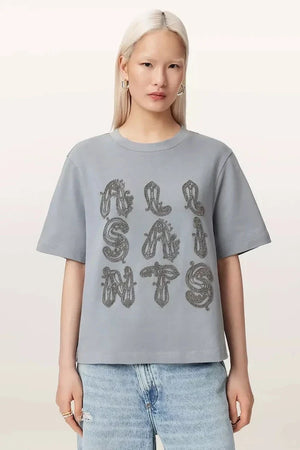 AllSaints kadın pamuk oversize tişört ELLA