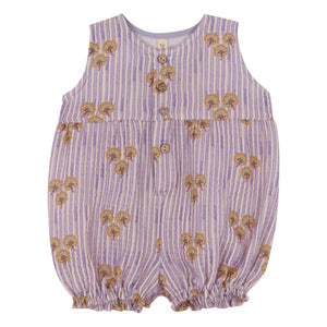 birinit - Striped Organic Cotton Cinca jumpsuit | Mauve