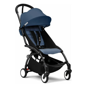 Stokke® - YOYO³ tam bebek arabası 0+ ve 6+ Siyah çerçeve | Air France Mavisi