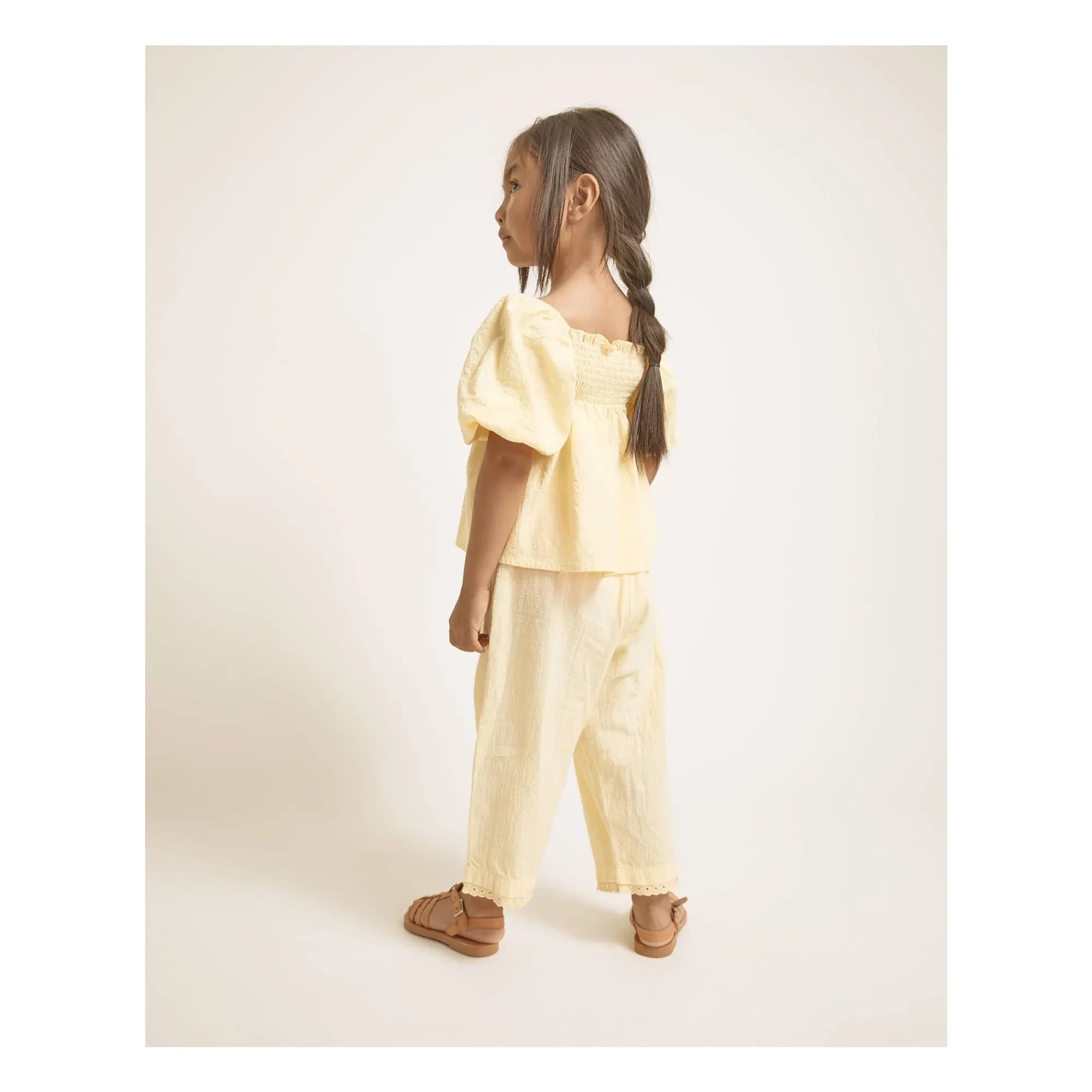 Búho - Organic Cotton Lace Pants | Yellow