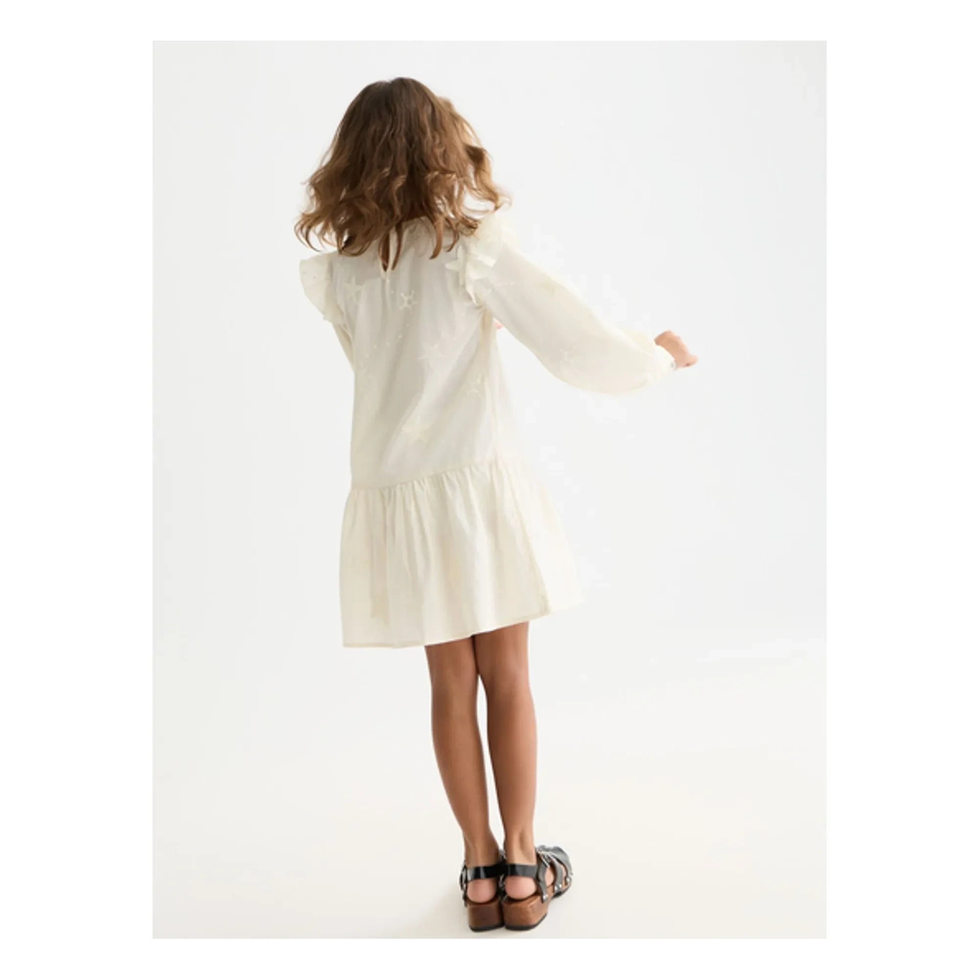 Scotch & Soda - Gesticktes Rüschenkleid | Ecru