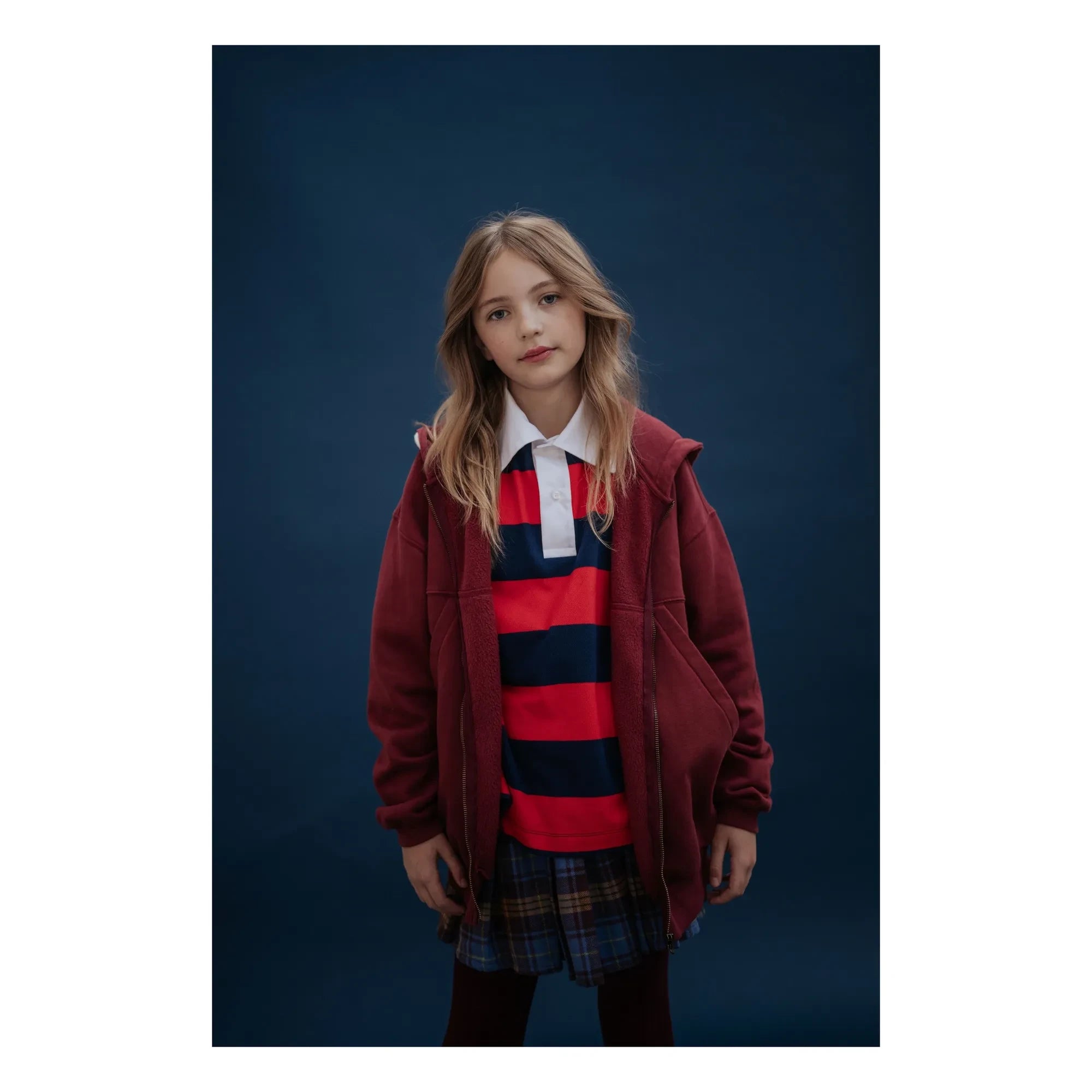 Repose AMS – Sweatshirt mit Reißverschluss aus Bio-Baumwolle | Bordeaux