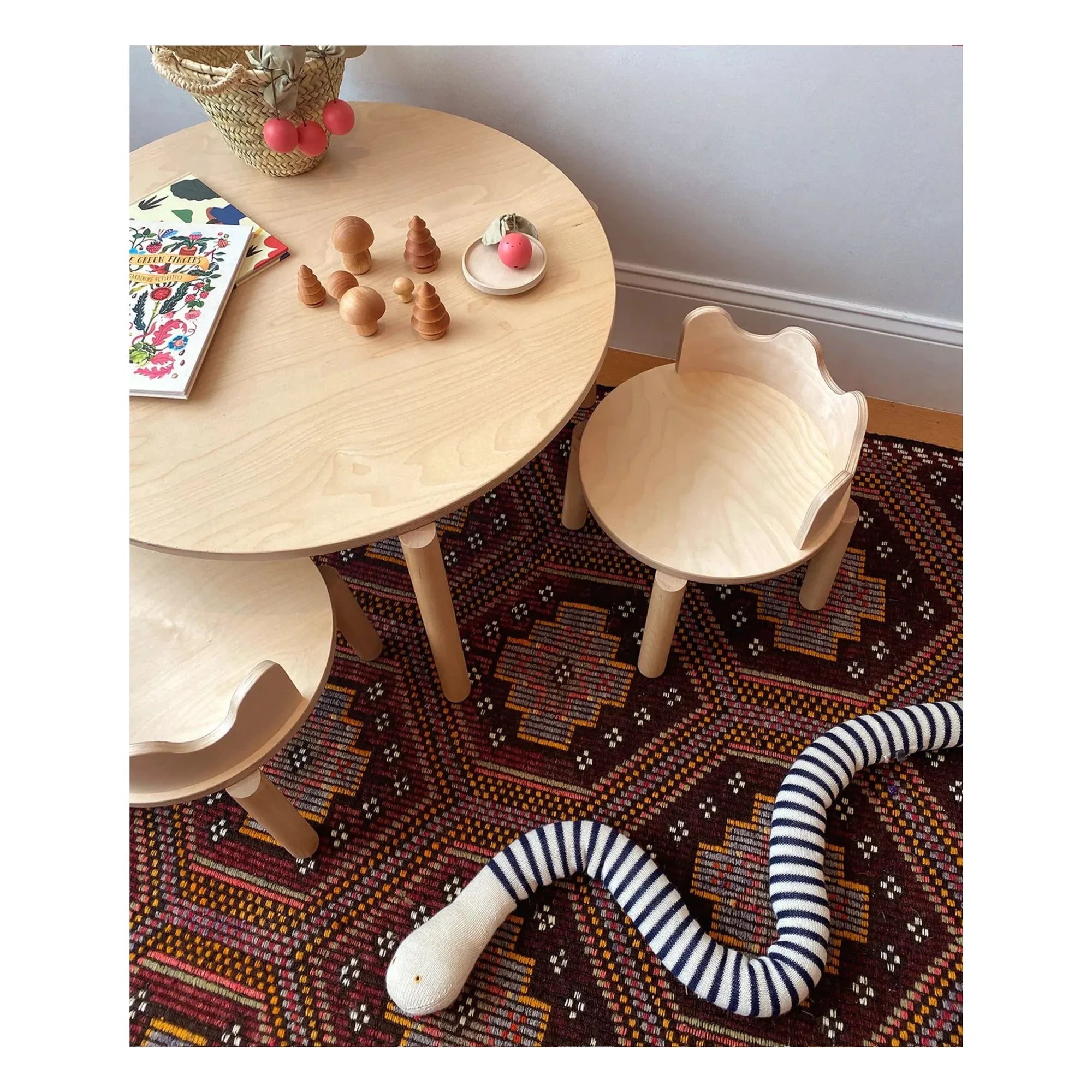 Oeuf NYC - Moss Sandalyeler - 2'li Set | Açık Ahşap