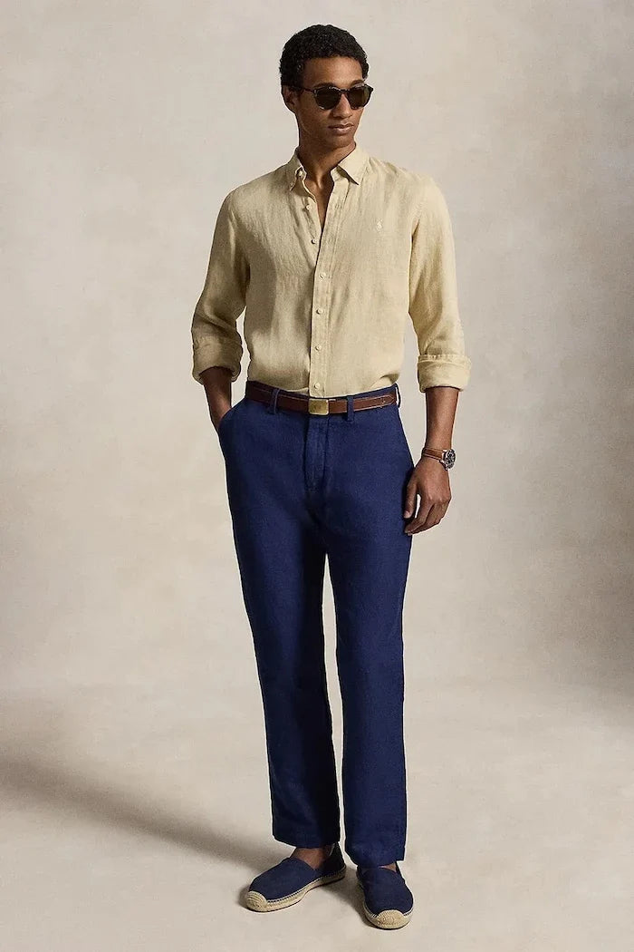 Polo Ralph Lauren Erkek Keten Uzun Kollu Spor Gömlek