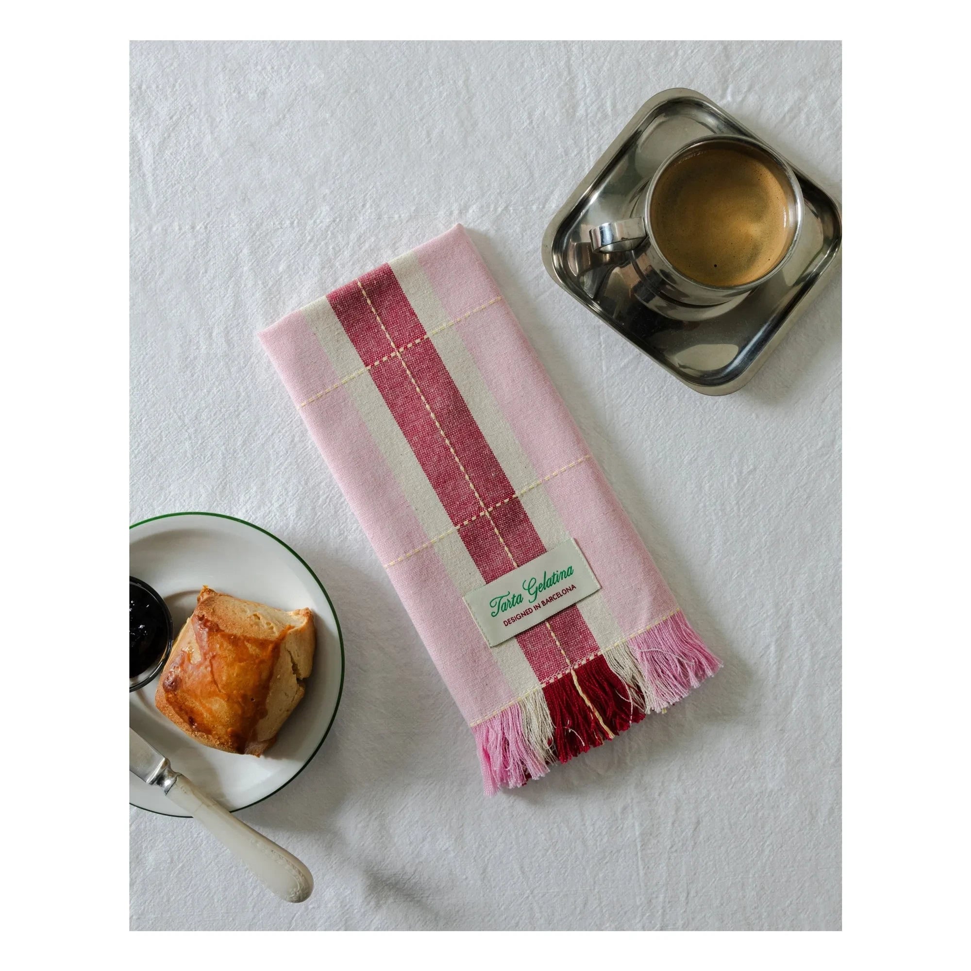 Tarta Gelatina - Organik pamuklu peçeteler - 2'li set | Pembe