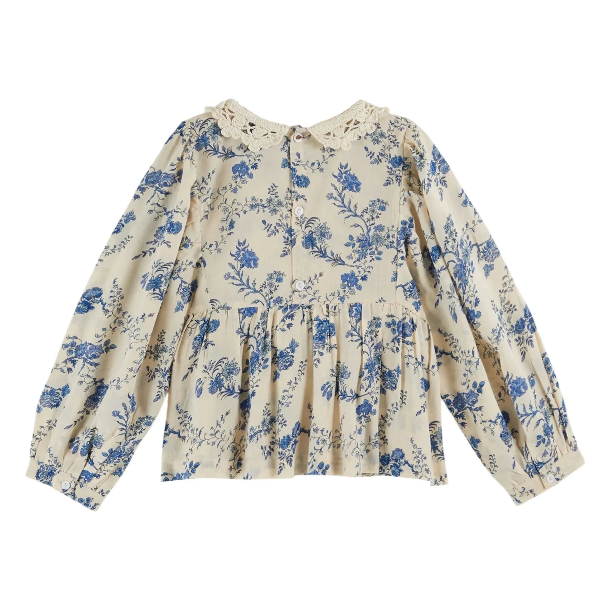 Emile et Ida - Fleurie Bluse mit Häkelkragen | Ecru