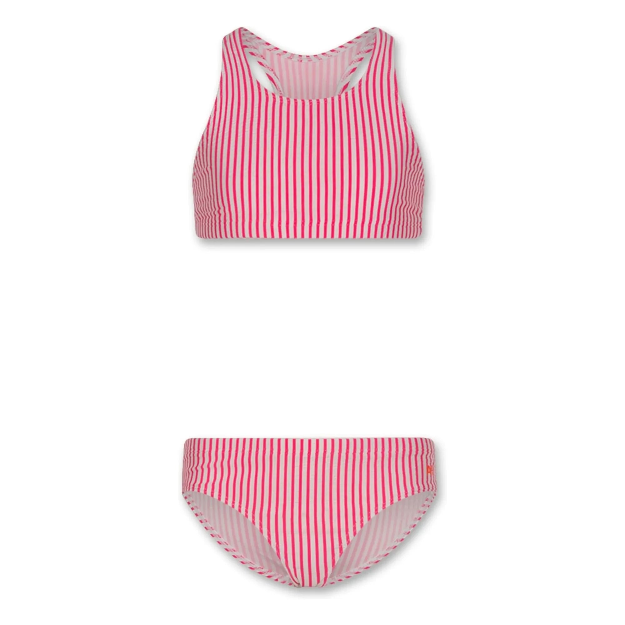 AO76 - schmal gestreifter Badeanzug | Pink