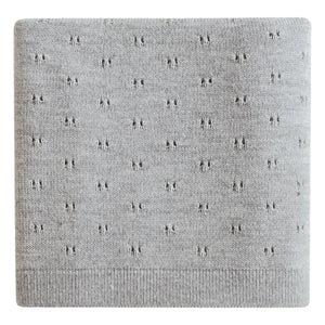 Hvid - Bibi Merinowolldecke | Grau
