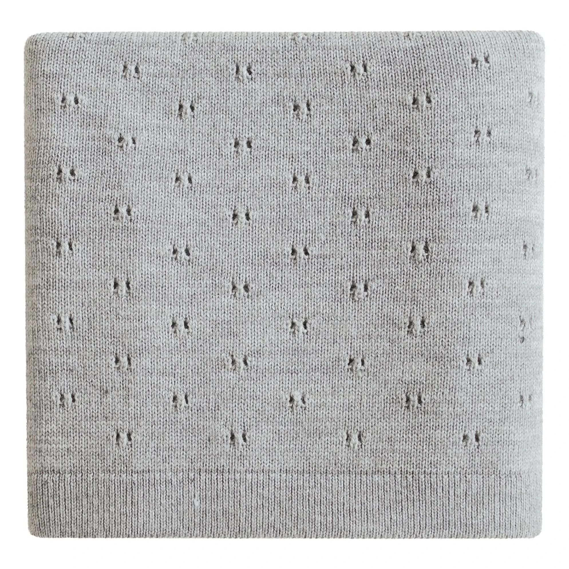 Hvid - Bibi Merinowolldecke | Grau